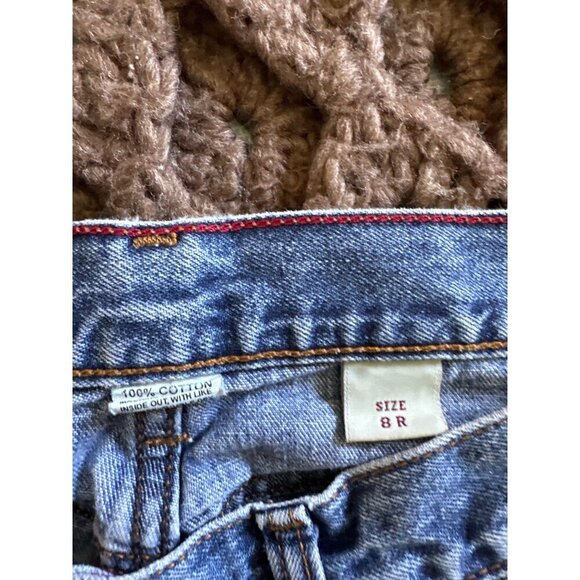 Abercrombie and Fitch jeans women's 8 blue roll over button fly cropped - Picture 3 of 8